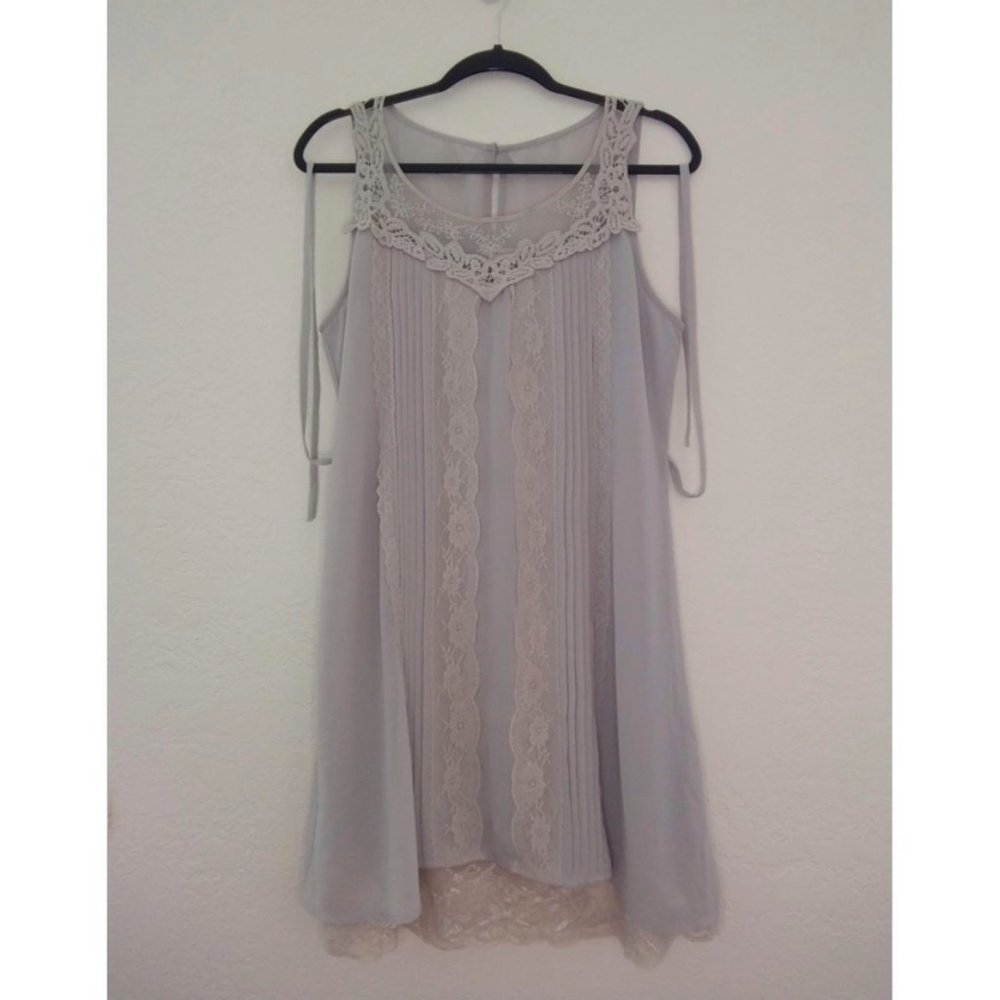 Anthropologie Bluebird gray dress L - new